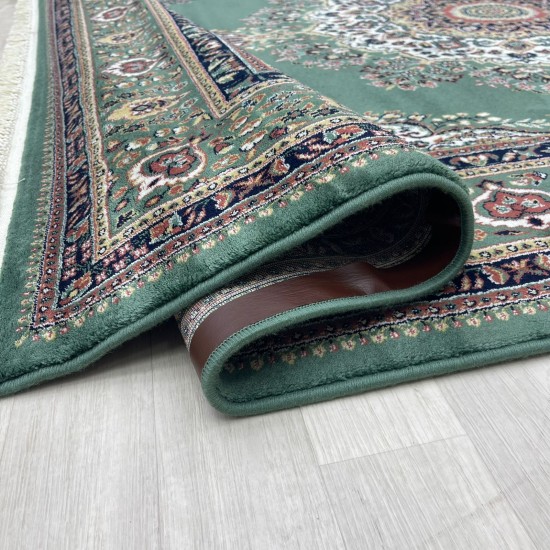 Turkish diamond carpet first class classic thick wool 38684A Green size 250*350