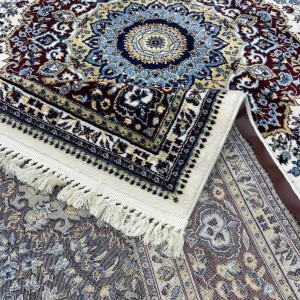 سجاد تركي الماس صوف درجه اولا كلاسيك سميك 38684A كريم مقاس 100*200