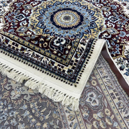 Turkish diamond carpet first class classic thick wool 38684A Cream size 100*300