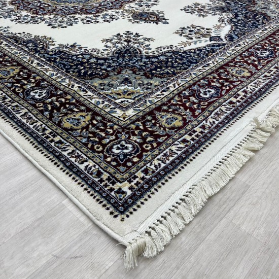 Turkish diamond carpet first class classic thick wool 38684A Cream size 100*300