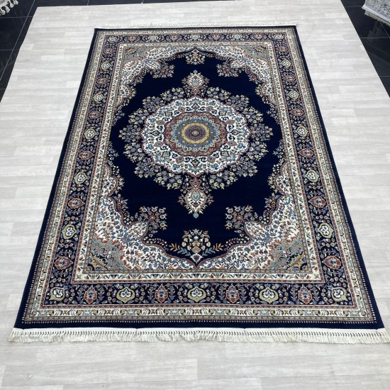 Turkish diamond wool carpet first class classic thick 38684A navy blue size 200*300 Turkish diamond wool carpet first class classic thick 38684A navy blue size 200*300