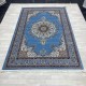 Turkish diamond carpet first class classic thick wool 38684A cyan size 100*200