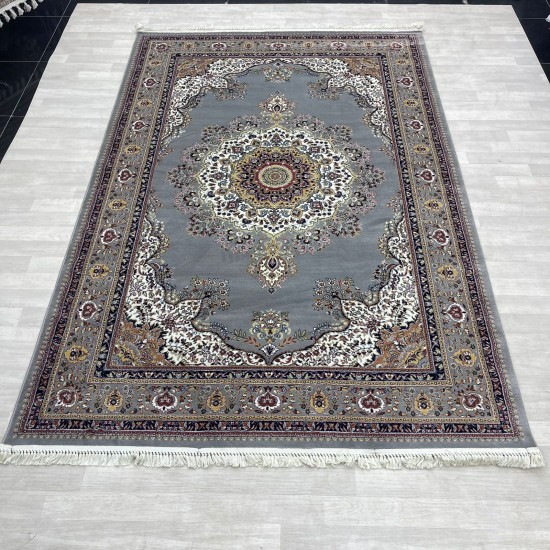 Turkish diamond carpet first class classic thick wool 38684A gray size 250*350