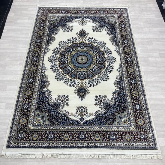 Turkish diamond carpet first class classic thick wool 38684A Cream size 100*400