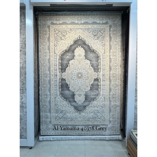 Al Yamama Classic Thick Soft Turkish Carpet 40378A gray Size 500*800 Al Yamama Classic Thick Soft Turkish Carpet 40378A gray Size 500*800