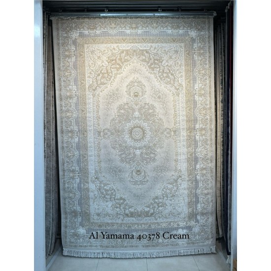 Al Yamama Classic Thick Soft Turkish Carpet 40378A cream Size 100*400 Al Yamama Classic Thick Soft Turkish Carpet 40378A cream Size 100*400