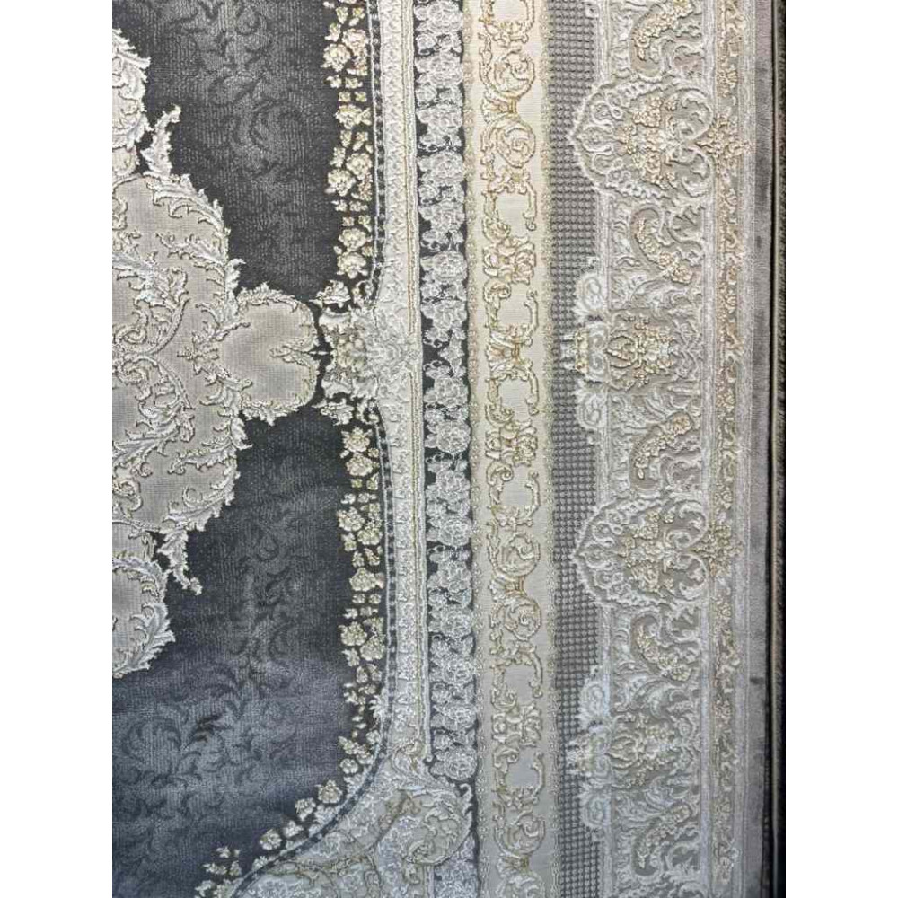 سجاد تركي اليمامة كلاسيك سميك ناعم 40378A رصاصي مقاس 500*800