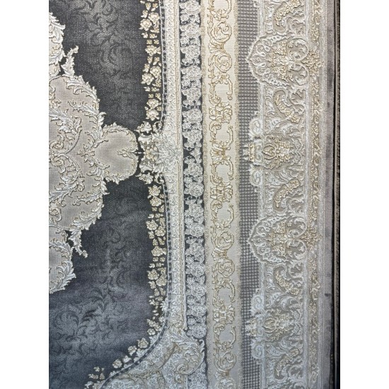 Al Yamama Classic Thick Soft Turkish Carpet 40378A Navy Size 100*300 Al Yamama Classic Thick Soft Turkish Carpet 40378A Navy Size 100*300