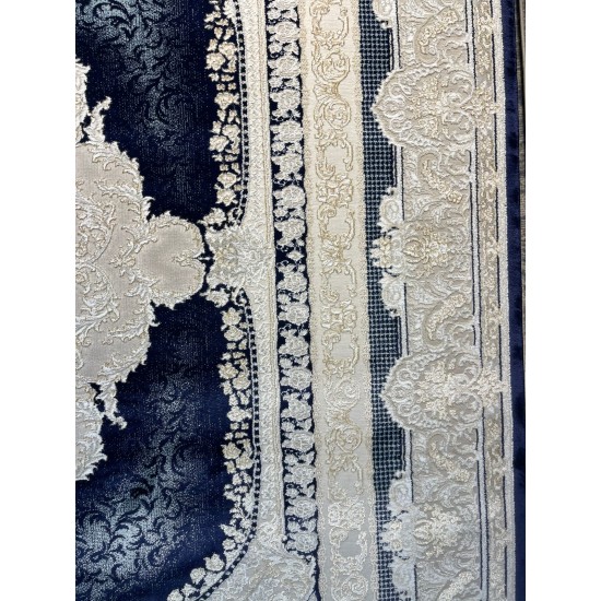 Al Yamama Classic Thick Soft Turkish Carpet 40378A Navy Blue Size 500*800 Al Yamama Classic Thick Soft Turkish Carpet 40378A Navy Blue Size 500*800