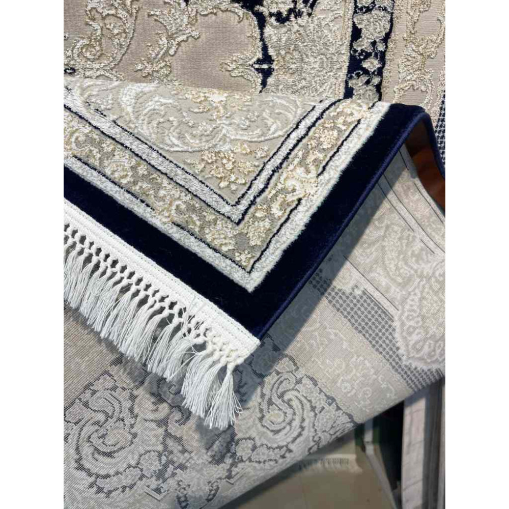 سجاد تركي اليمامة كلاسيك سميك ناعم 40378A كحلي مقاس 500*800