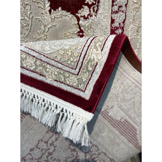 Al Yamama Classic Thick Soft Turkish Carpet 40378A red Size 100*400 Al Yamama Classic Thick Soft Turkish Carpet 40378A red Size 100*400