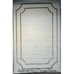 سجاد تركي اطار برواز الزمرد 8553 كريم فيزون مقاس 250*350