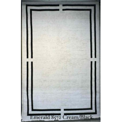 سجاد تركي اطار برواز الزمرد 8572 كريم اسود مقاس 100*300