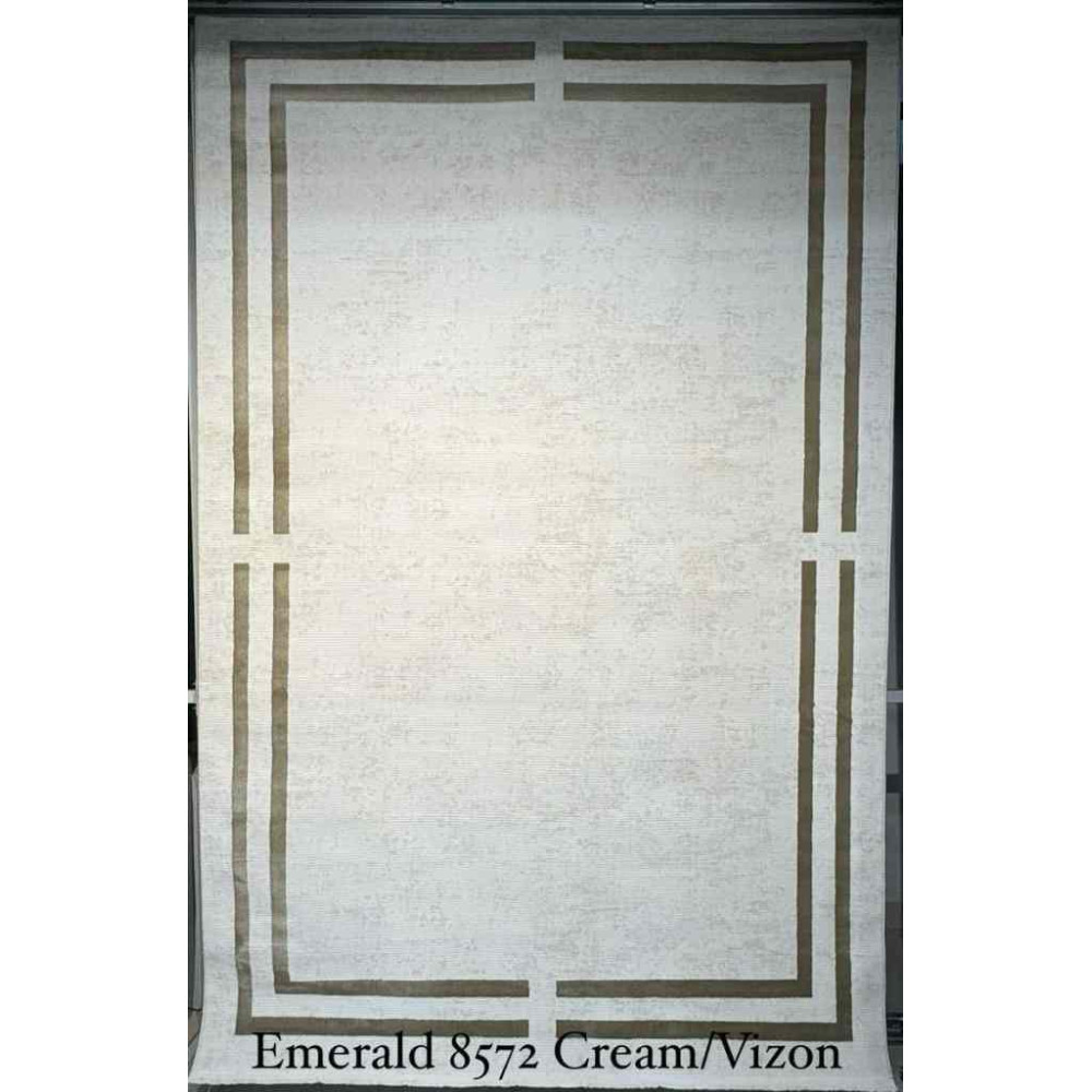 سجاد تركي اطار برواز الزمرد 8572 كريم فيزون مقاس 300*500