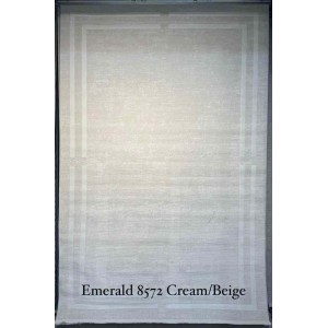 Turkish rug emerald frame 8572 Beige cream size 400*500