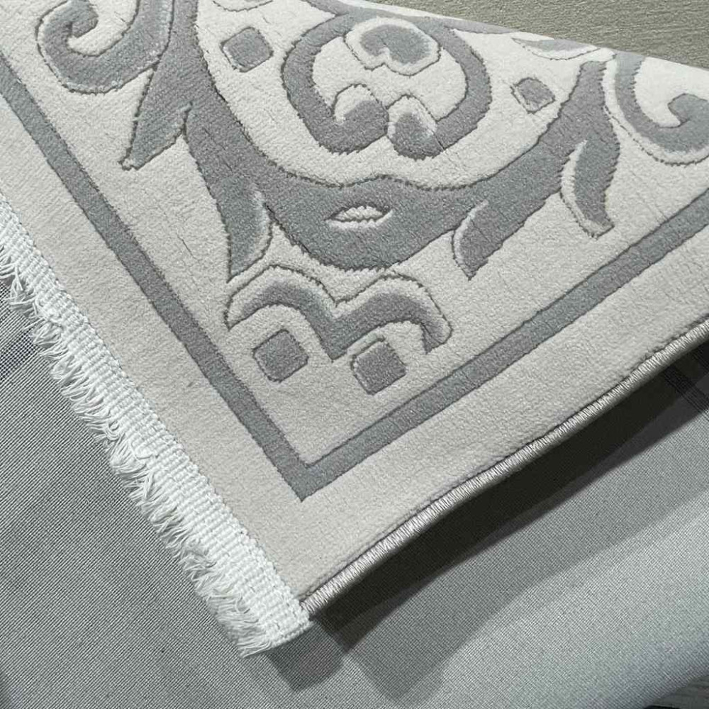 سجاد تركي فلورنس J674 كريم رصاصي مقاس 100*200