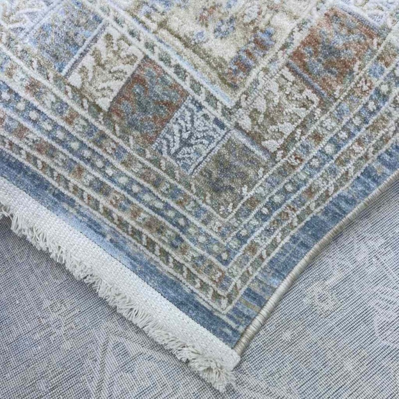 سجاد بوهيمي تركي جاليري F536CT11 رصاصي كريم مقاس 80*150