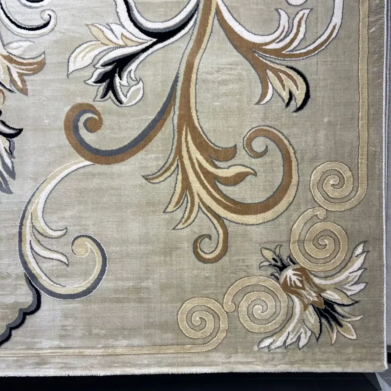 Turkish rug LAMINA French pattern 40844A vizon size 400*400
