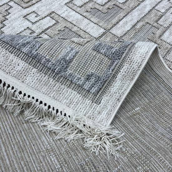 Turkish Burlap Rug Oakville OH363A Gray Cream Size 200*300