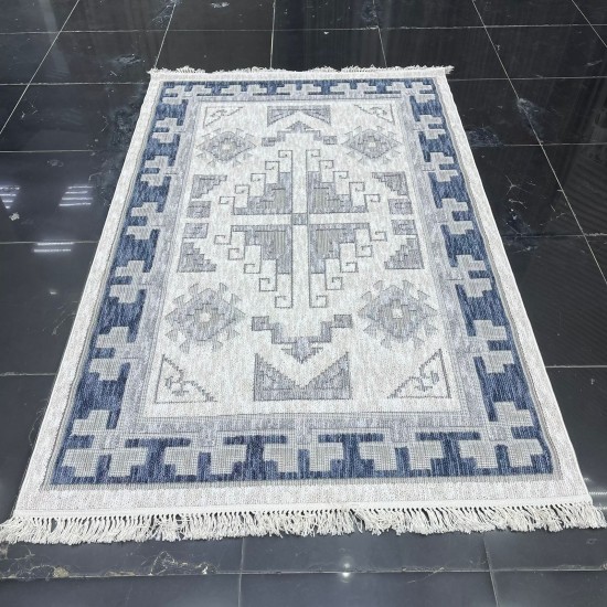 Turkish Burlap Rug Oakville OH363A BlueCream Size 150*230