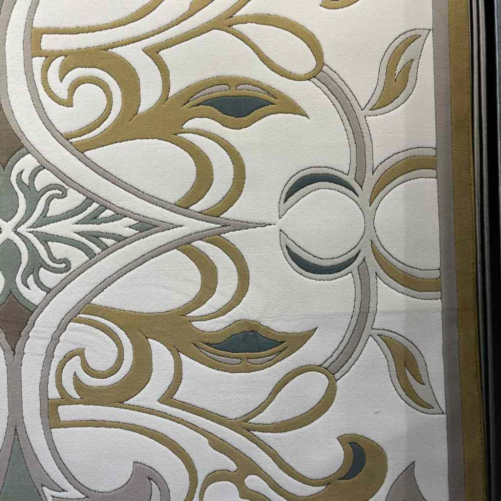 سجاد تركي بالاس S0190A  ابيض ذهبي مقاس 150*230