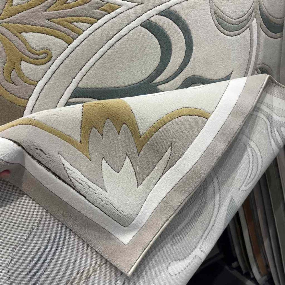 سجاد تركي بالاس S0190A  ابيض رصاصي مقاس 500*600