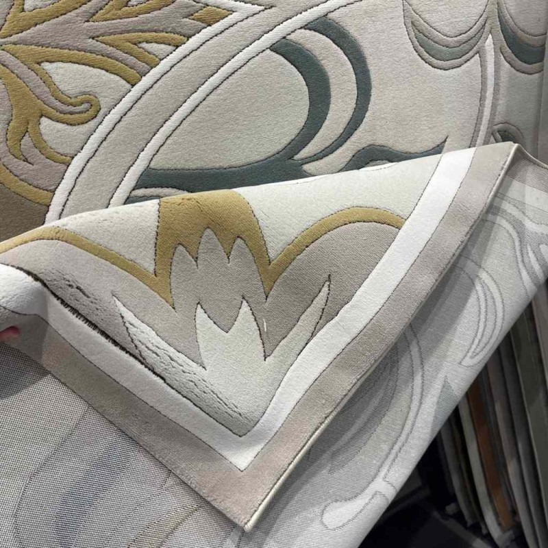 Turkish Palace Carpet S0190A Sky White gray Size 100*200