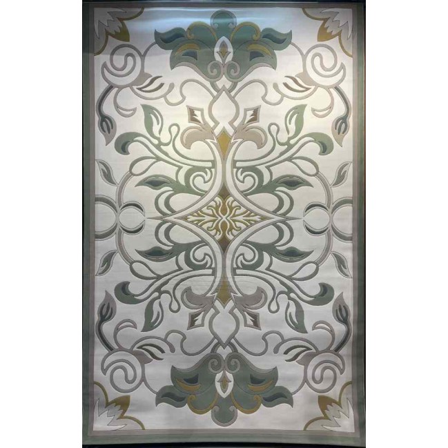 سجاد تركي بالاس S0190A  ابيض اخضر مقاس 100*400