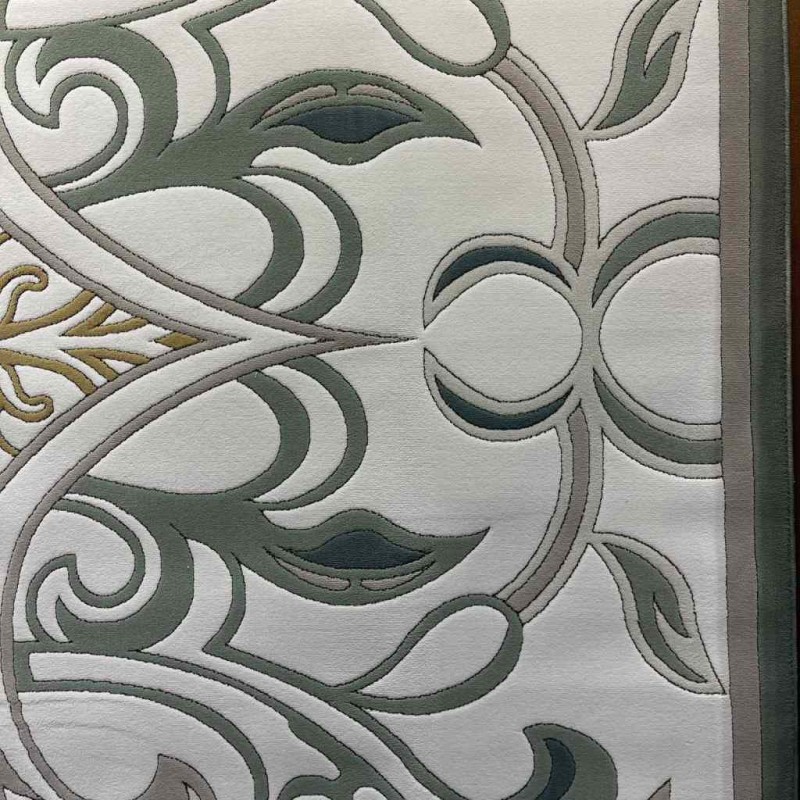 سجاد تركي بالاس S0190A  ابيض اخضر مقاس 100*400