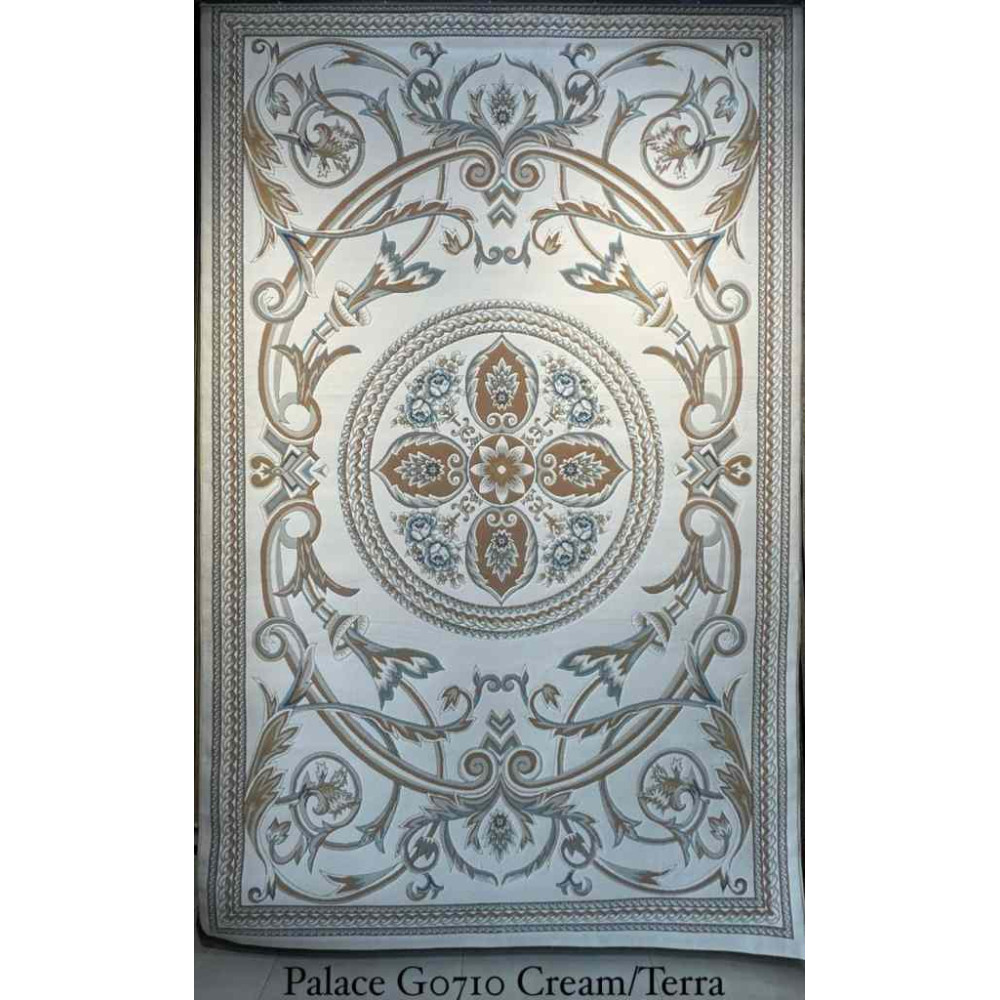 سجاد تركي بالاس G0710 كلاسيك نقش ملكي قصور سميك ناعم كريم تيرا مقاس 250*350