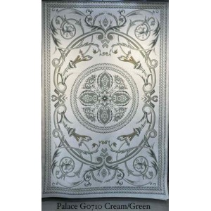 Turkish Palace Rug G0710 Classic Royal Pattern Palace Thick Soft green cream Blue Size 250*350
