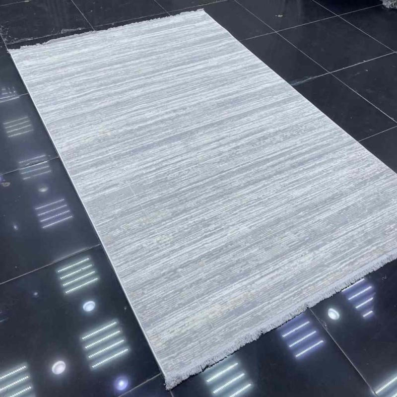 Turkish pearl carpet 26815A gray white size 100*200