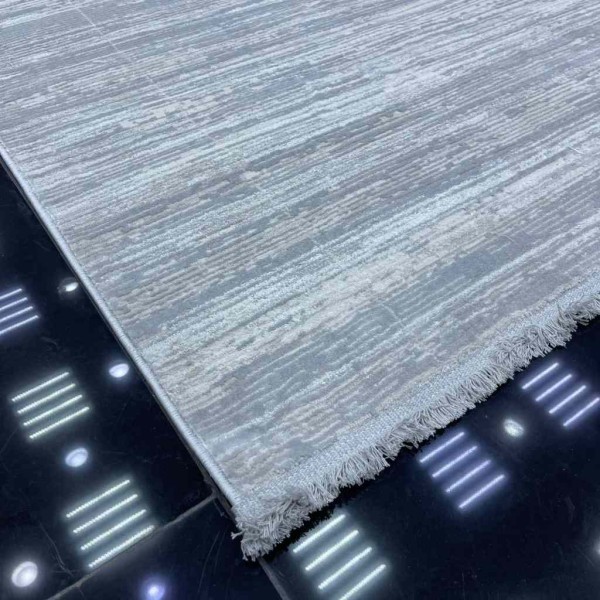 Turkish pearl carpet 26815A gray white size 100*300