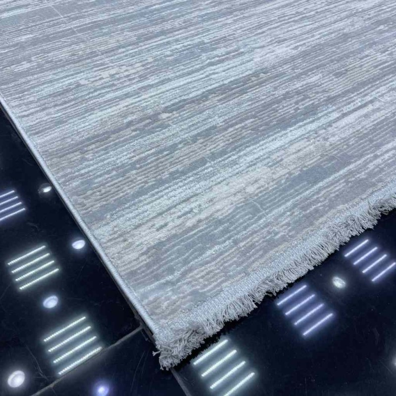 Turkish pearl carpet 26815A gray white size 100*200