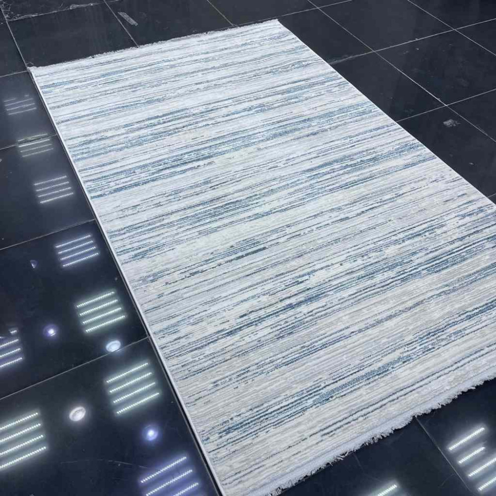 سجاد بيرل تركي 26815A كريم سماوي مقاس 80*150