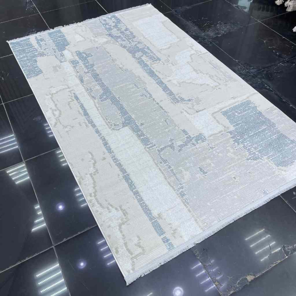 سجاد بيرل تركي 28627A كريم سماوي مقاس 250*350