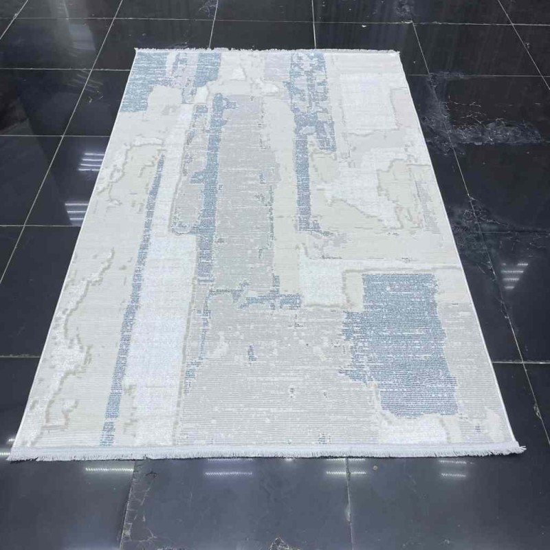 سجاد بيرل تركي 28627A كريم سماوي مقاس 300*400