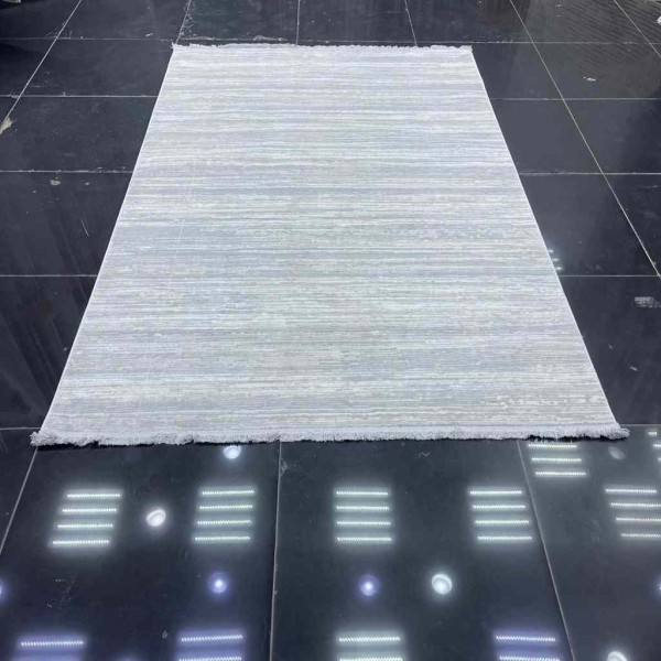 Turkish pearl carpet 26815A gray white size 100*300