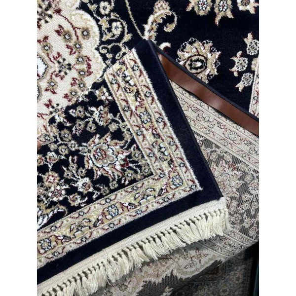 سجاد تركي صفوان كلاسيك سميك ناعم 40571 كحلي مقاس 100*400