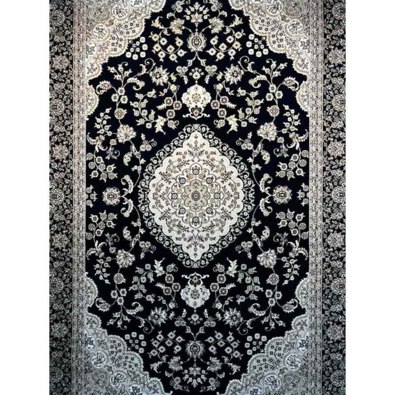 Safwan Classic Thick Soft Turkish Carpet 40571 navy Size 100*200
