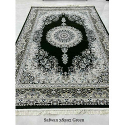 سجاد تركي صفوان كلاسيك سميك ناعم 38592 اخضر مقاس 100*400