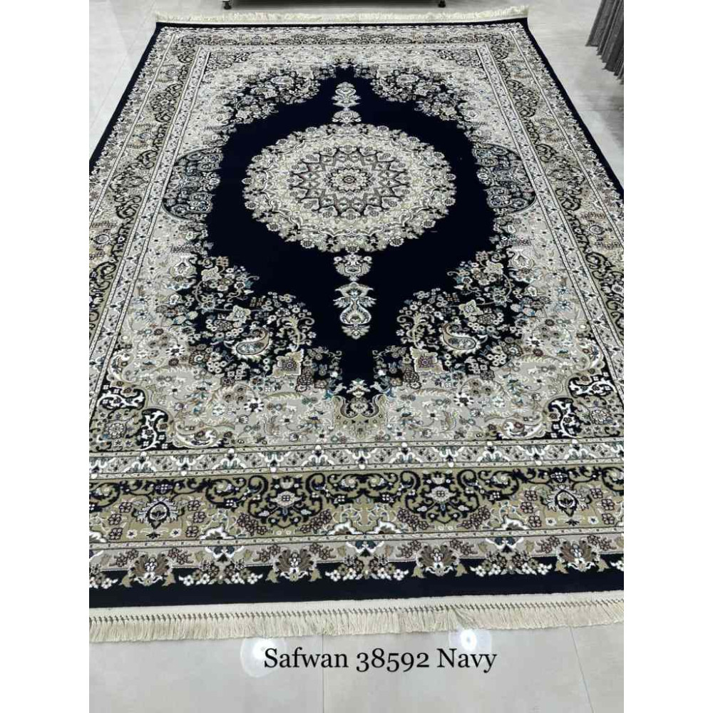 سجاد تركي صفوان كلاسيك سميك ناعم 38592 كحلي مقاس 400*600