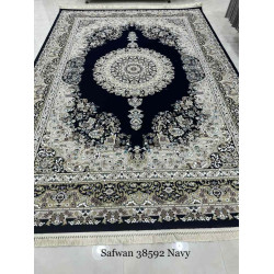 سجاد تركي صفوان كلاسيك سميك ناعم 38592 كحلي مقاس 400*600