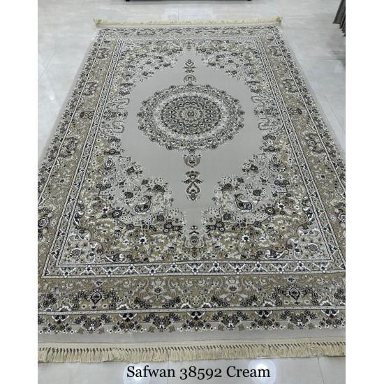 Safwan Classic Thick Soft Turkish Carpet 38592 Cream Size 100*200 Safwan Classic Thick Soft Turkish Carpet 38592 Cream Size 100*200