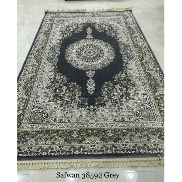 سجاد تركي صفوان كلاسيك سميك ناعم 38592 رصاصي مقاس 200*300