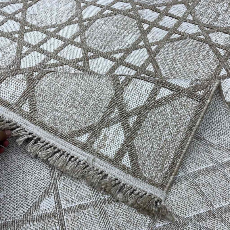 Turkish Burlap Rug Oakville OH363A Blue Cream Size 200*300
