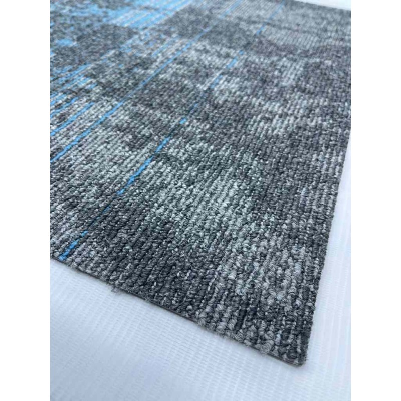 Office flooring square carpet office tiles teymur 03 gray with sky blue color