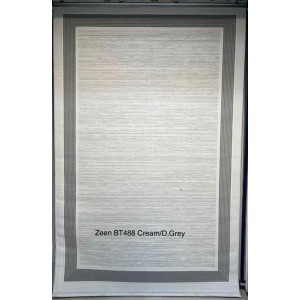 سجاد تركي اطار برواز زين BT488 كريم رصاصي مقاس 80*150