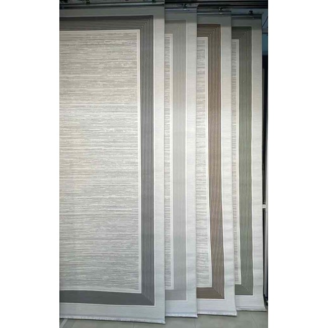 سجاد تركي اطار برواز زين BT488 كريم رصاصي مقاس 150*230