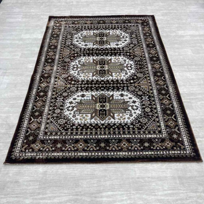 Modern Turkish diamond carpets 10940A Brown size 100*200